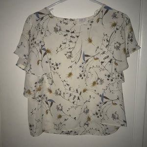Ruffled floral blouse
